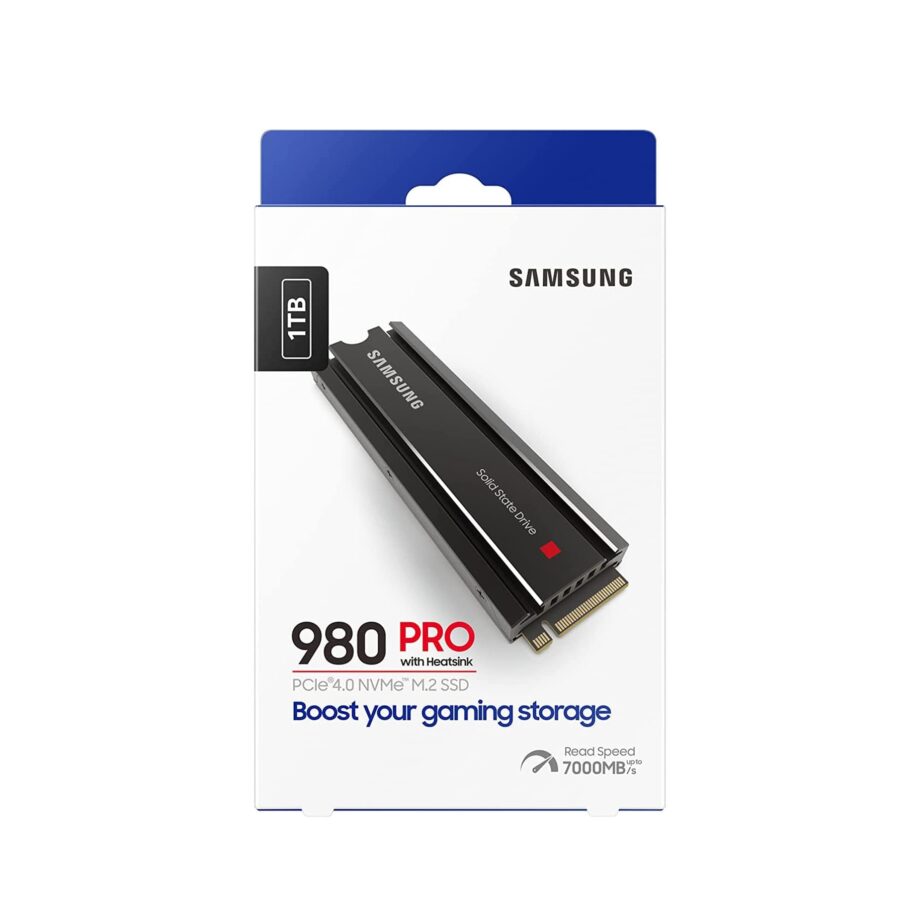 Samsung 980 Pro 1TB with Heatsink PCIe Gen 4 NVMe M.2 Internal SSD