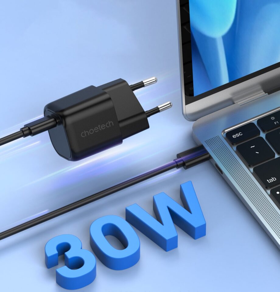 Choetech 30W PD GaN Tech USB C Fast Charging Adapter - Black