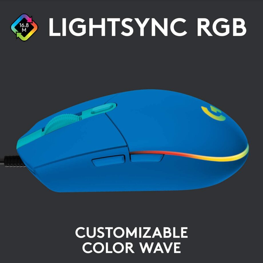 Logitech G203 Lightsync RGB 8,000DPI Gaming Mouse - Blue