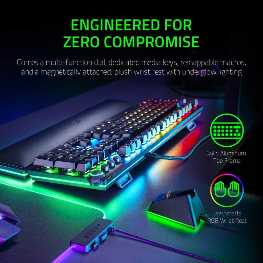 Razer Huntsman Elite Chroma RGB Lighting Gaming Keyboard - Purple Switch
