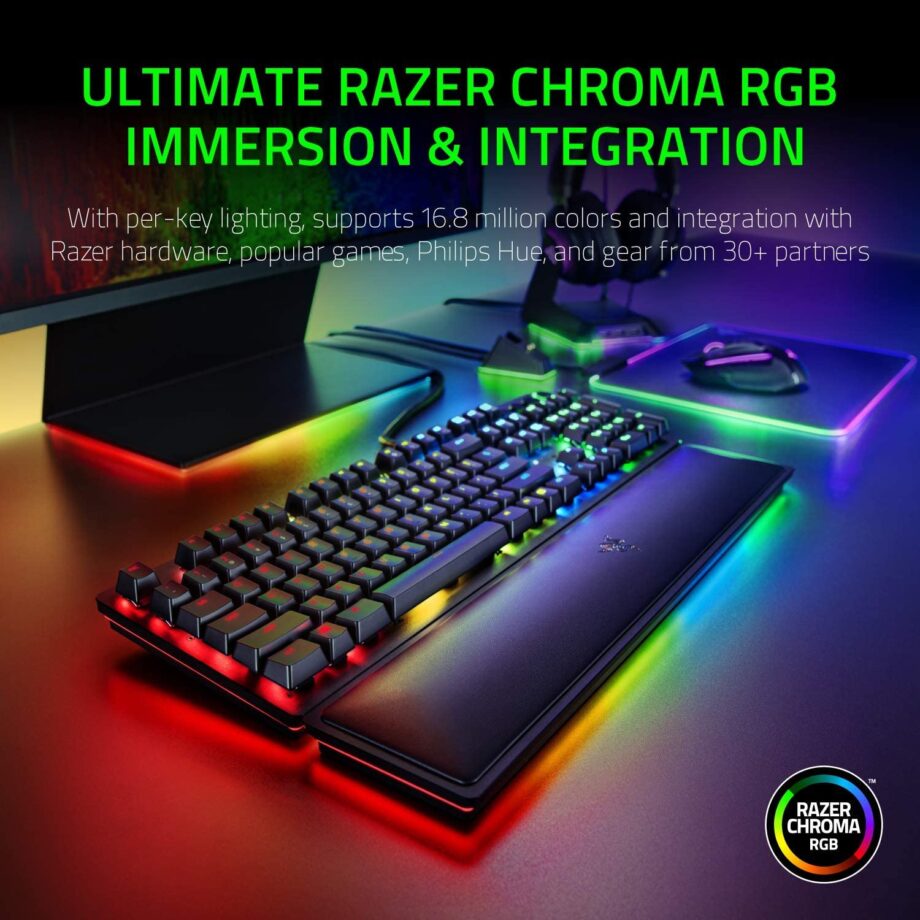 Razer Huntsman Elite Chroma RGB Lighting Gaming Keyboard - Purple Switch