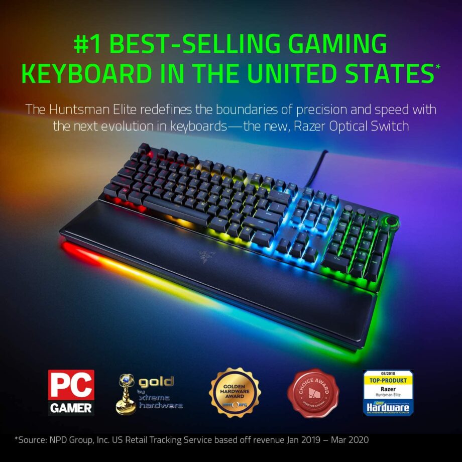 Razer Huntsman Elite Chroma RGB Lighting Gaming Keyboard - Purple Switch