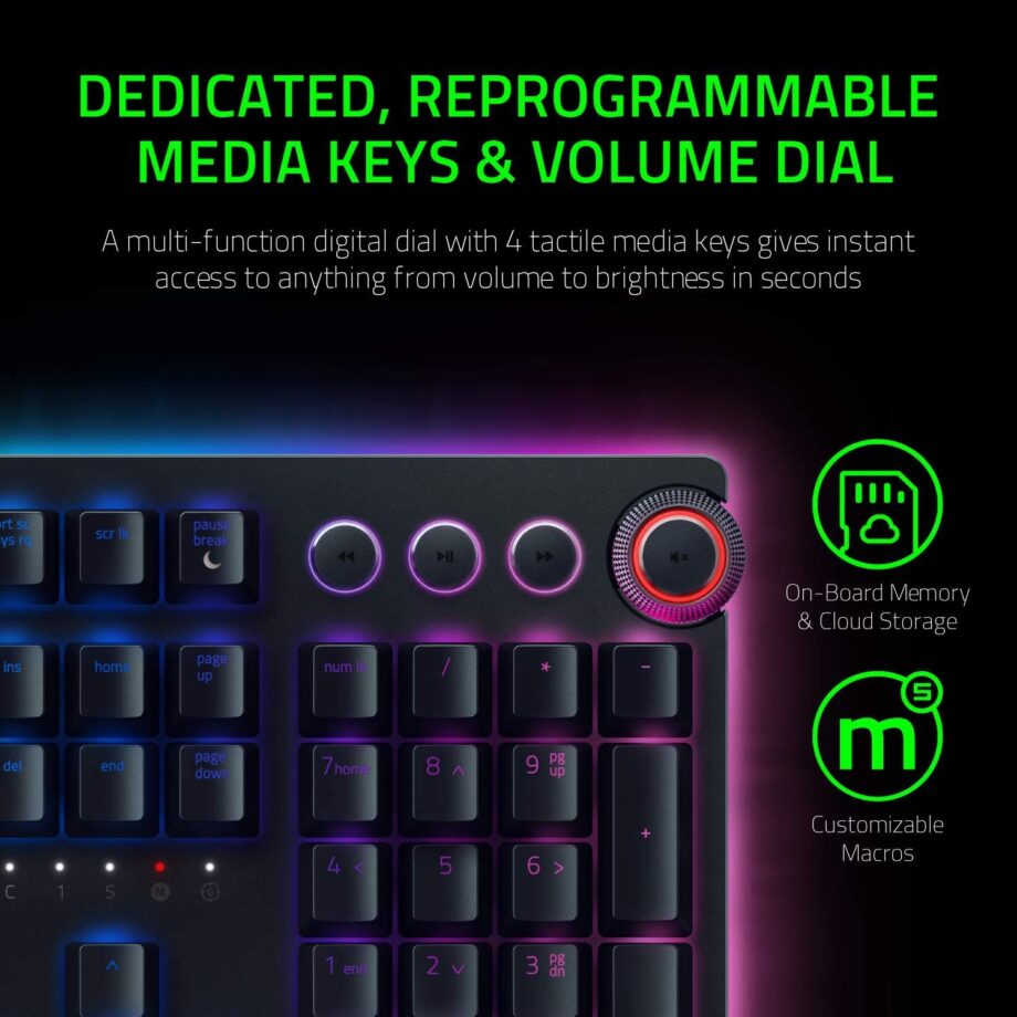 Razer Huntsman Elite Chroma RGB Lighting Gaming Keyboard - Purple Switch