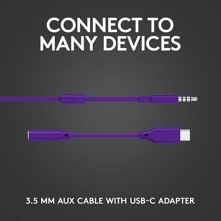 Logitech G333 Gaming Earphones With Mic - Purple