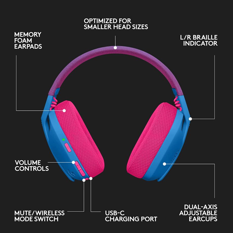 Logitech G435 LIGHTSPEED and Bluetooth Wireless Gaming Headset - Blue
