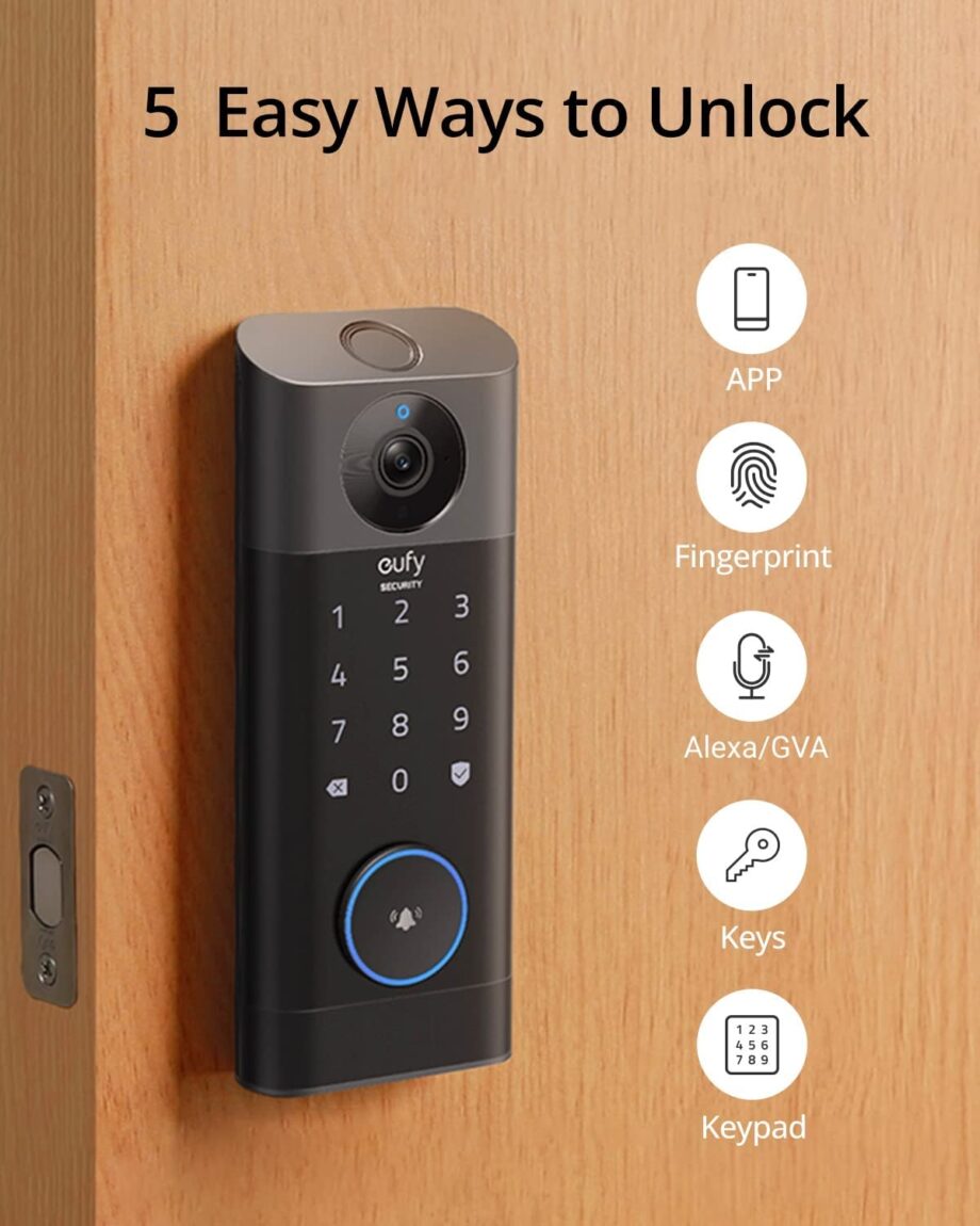 Anker Eufy S330 3-in-1 2K Camera+Doorbell+Fingerprint Keyless Entry Door Lock