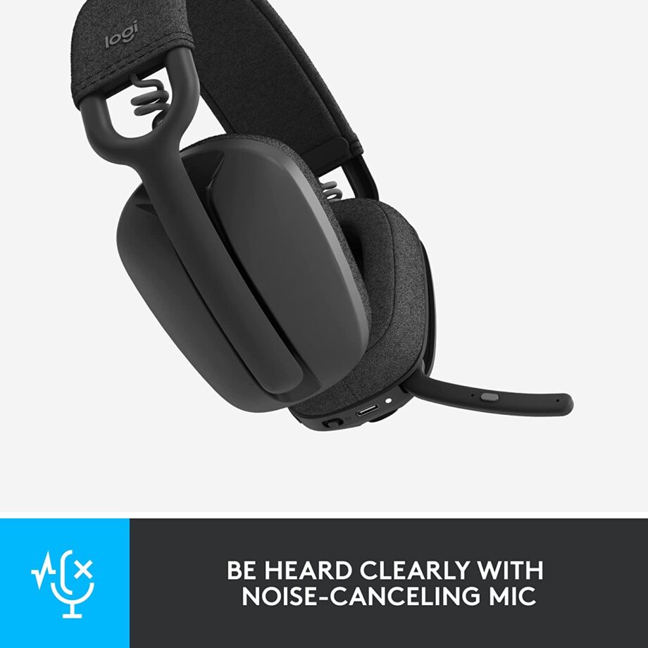 Logitech Zone Vibe 100 Wireless Over-Ear Headphones with Noise Canceling Mic- Graphite