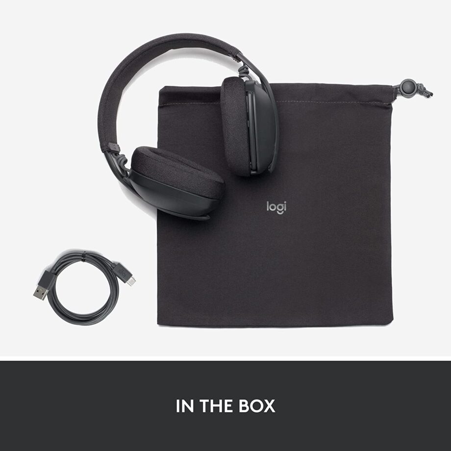 Logitech Zone Vibe 100 Wireless Over-Ear Headphones with Noise Canceling Mic- Graphite