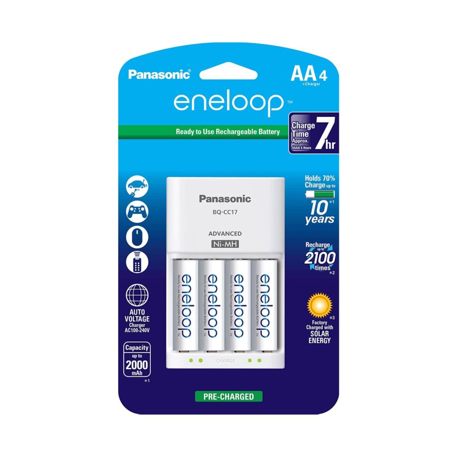 Panasonic BQ-CC17 Advanced Charger + 4x eneloop AA Rechargeables Batteries