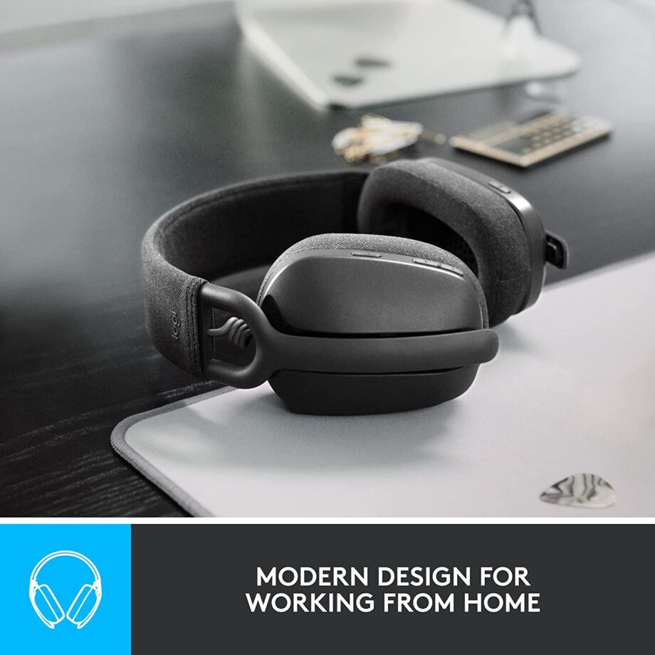 Logitech Zone Vibe 100 Wireless Over-Ear Headphones with Noise Canceling Mic- Graphite