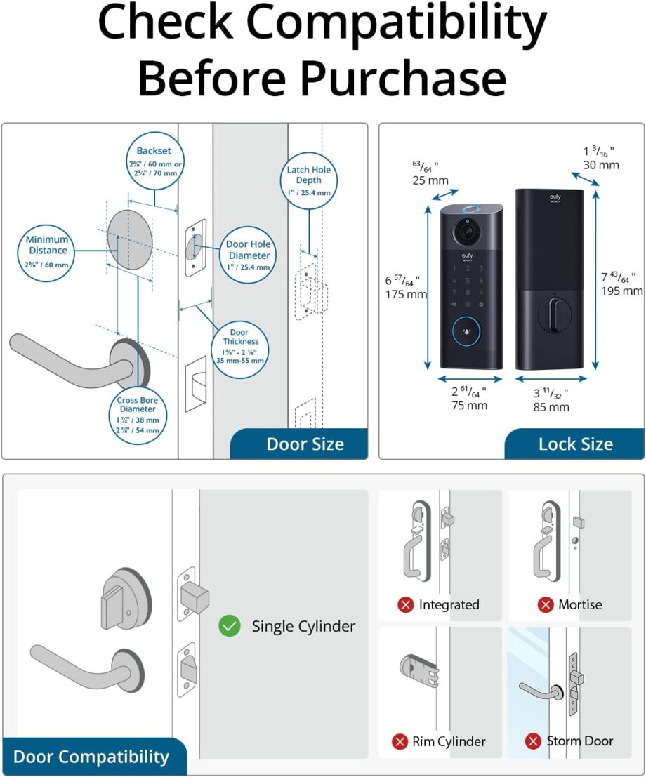 Anker Eufy S330 3-in-1 2K Camera+Doorbell+Fingerprint Keyless Entry Door Lock