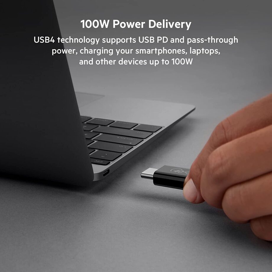 Belkin USB4 USB C to USB C 100W 40 Gbps Transfer Speed Cable - 0.8M