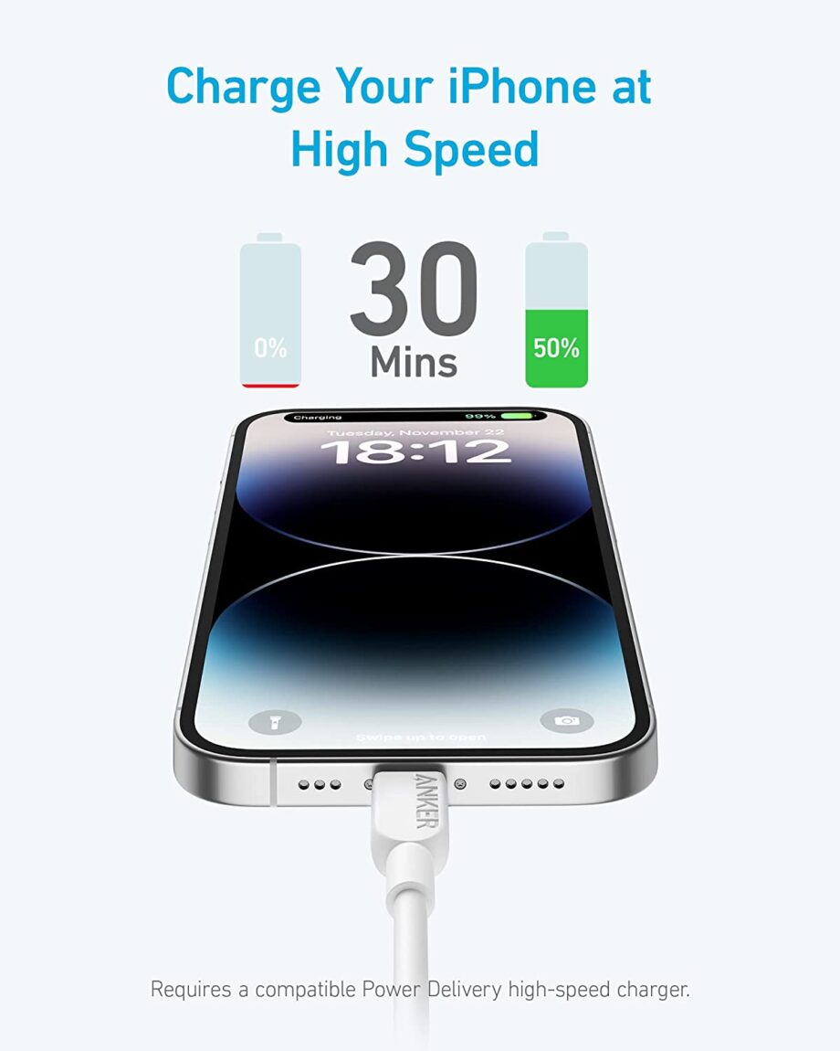 Anker Powerline 310 USB C to Lightning Cable 1.8M – White