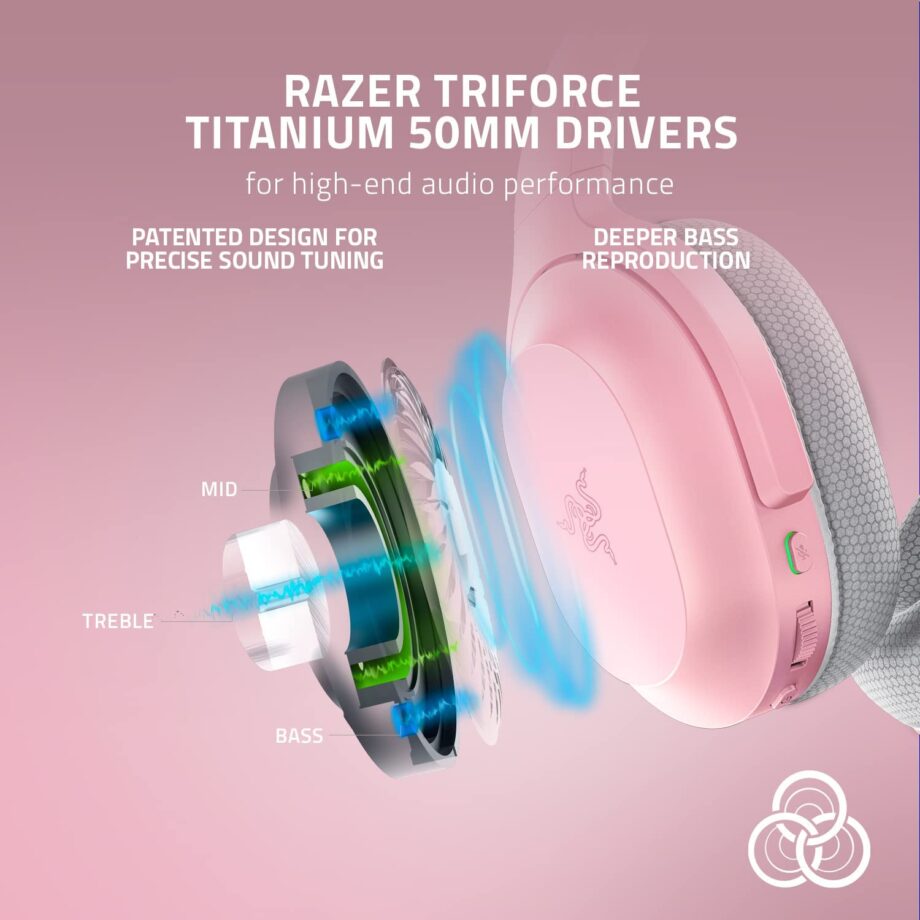 Razer Barracuda Wireless Multi-Platform Gaming Headset - Quartz Pink