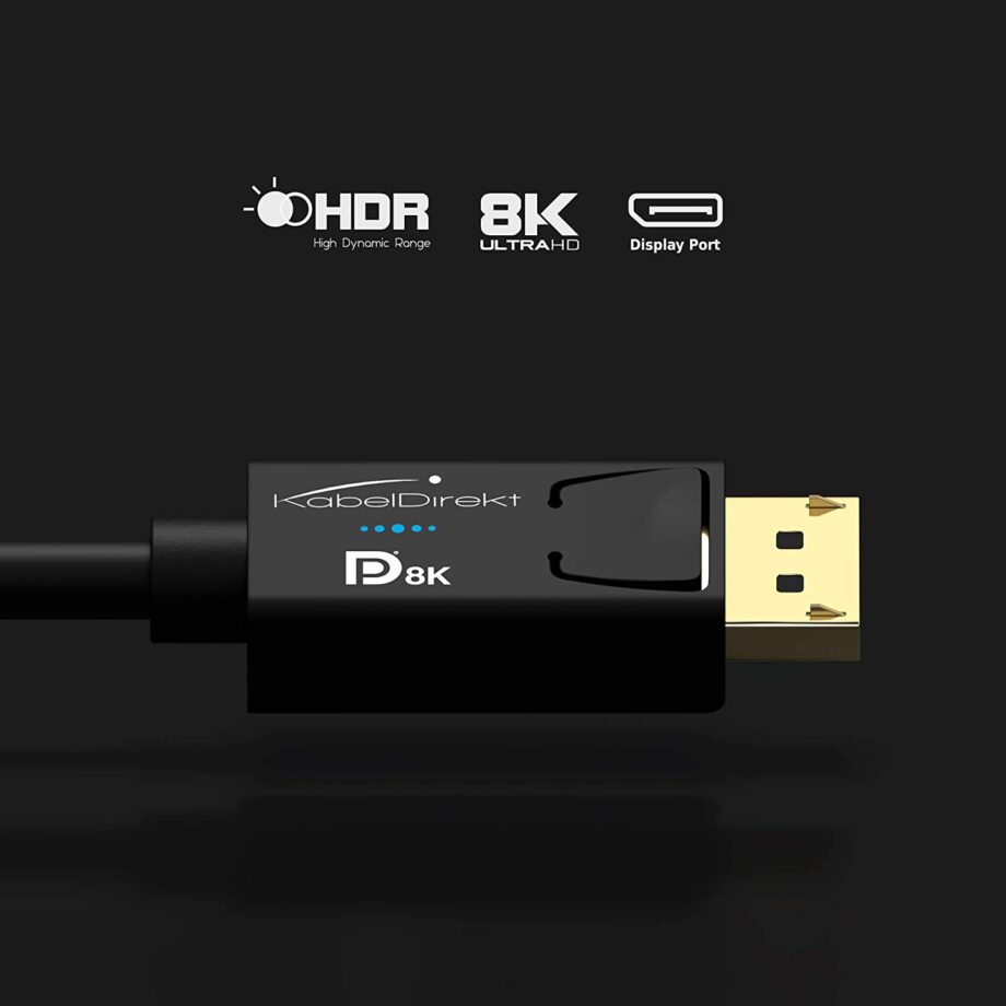 KabelDirekt 8K DisplayPort DP 1.4 Cable - 1.5M