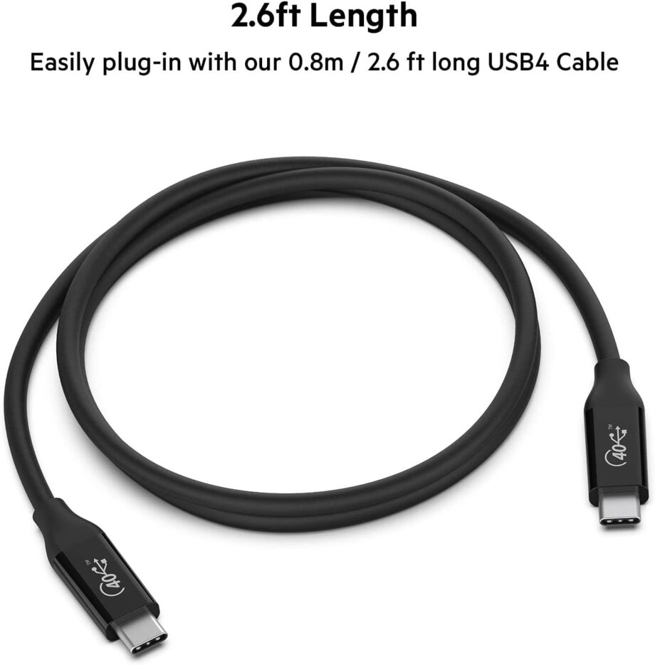 Belkin USB4 USB C to USB C 100W 40 Gbps Transfer Speed Cable - 0.8M