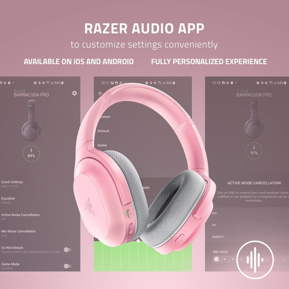 Razer Barracuda Wireless Multi-Platform Gaming Headset - Quartz Pink