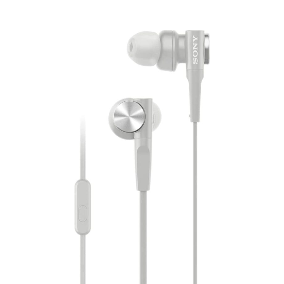 Sony MDRXB55AP Wired Extra Bass Earbuds with Mic - White