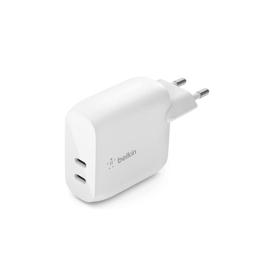 Belkin 40W 2-Port USB C PD 20W Each Fast Charger - White