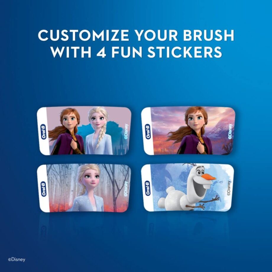 Oral-B by Braun Kids Rechargeable Electric Toothbrush with 4 Disney Frozen-themed Stickers