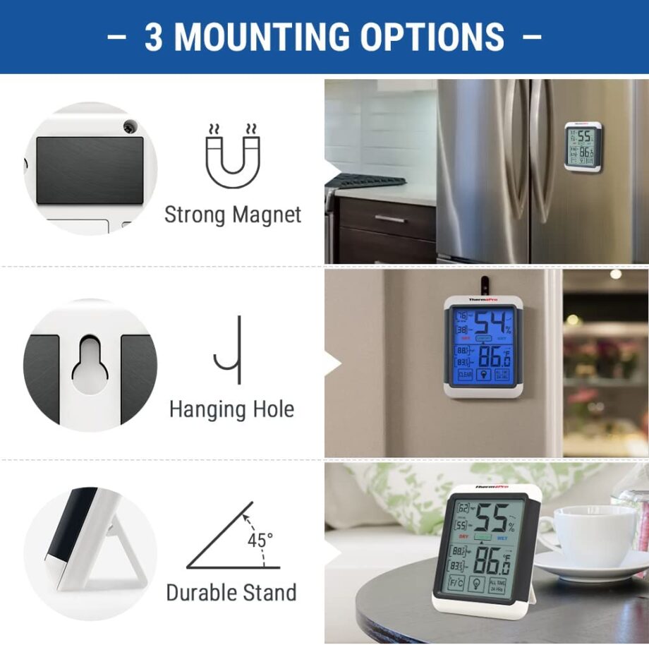 ThermoPro TP55 Digital Hygrometer Indoor Thermometer with Large Touchscreen