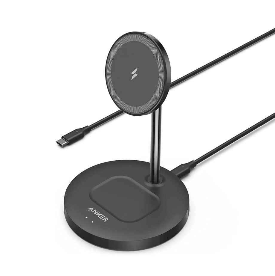 Anker PowerWave Magnetic 2-in-1 Wireless Charger and Stand - Black