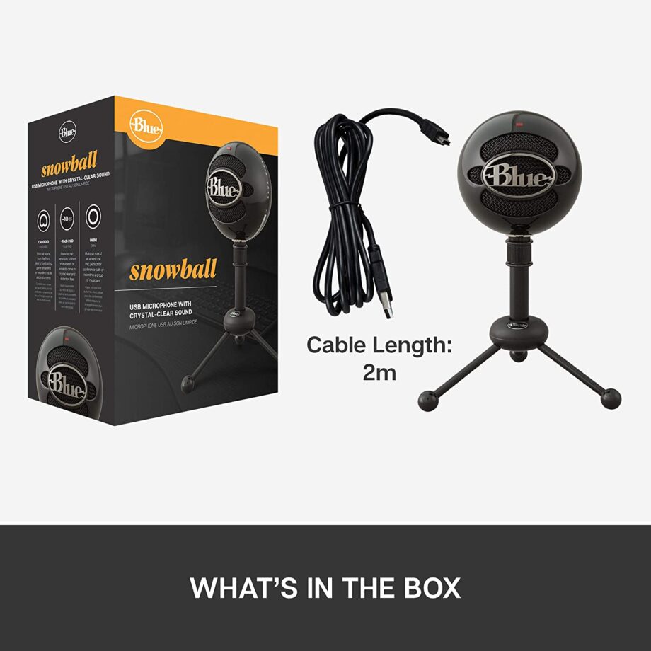 Logitech for Creators Blue Snowball USB Microphone - Black
