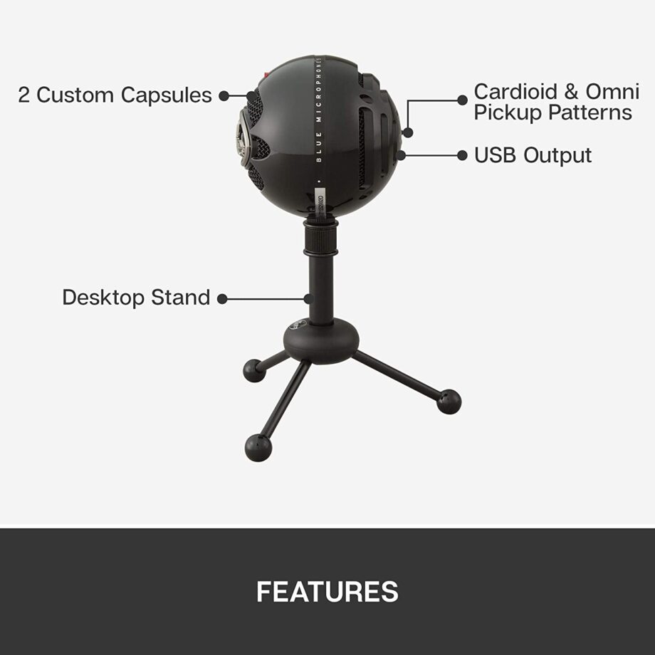 Logitech for Creators Blue Snowball USB Microphone - Black