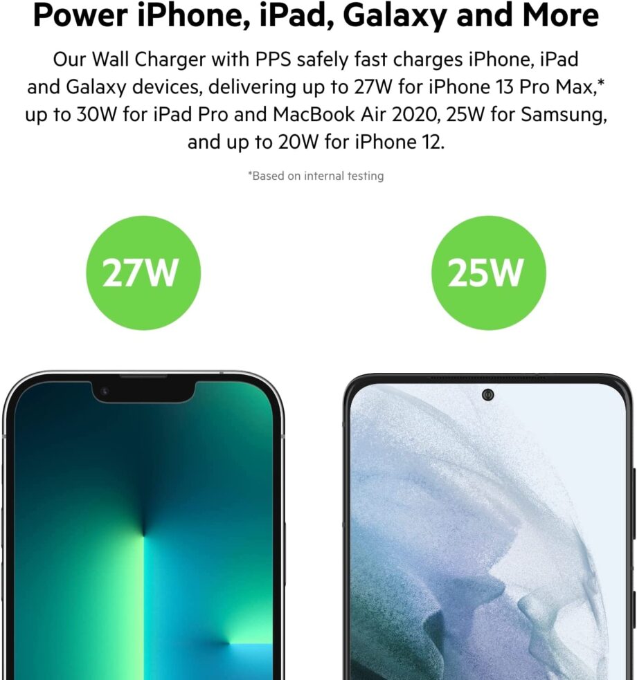 Belkin 30W USB C USB-IF Certified Fast Charger - White