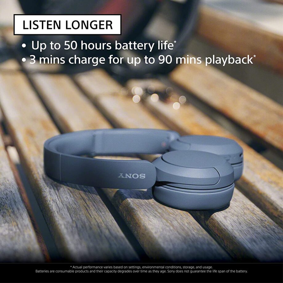 Sony WH-CH520 Wireless On-Ear Bluetooth Headset – Blue