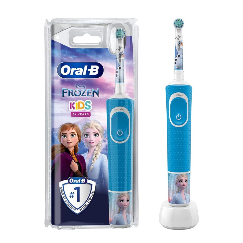 Oral-B by Braun Kids Rechargeable Electric Toothbrush with 4 Disney Frozen-themed Stickers