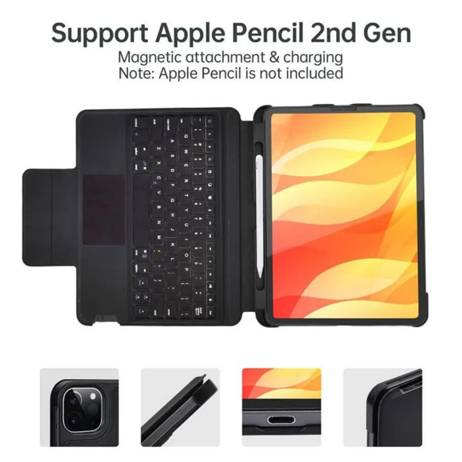 Choetech Wireless Keyboard and Touchpad For IPad Pro 12.9" 2020-2021 - Arabic / English Layout