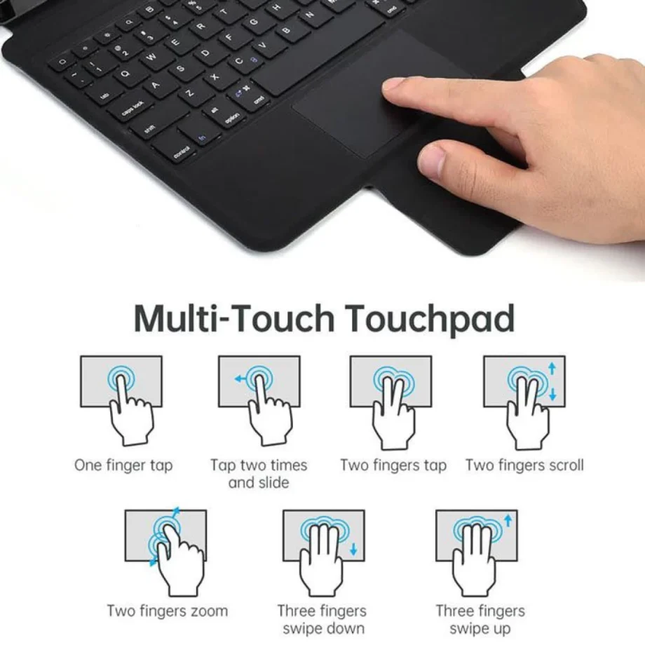 Choetech Wireless Keyboard and Touchpad For IPad Pro 12.9" 2020-2021 - Arabic / English Layout