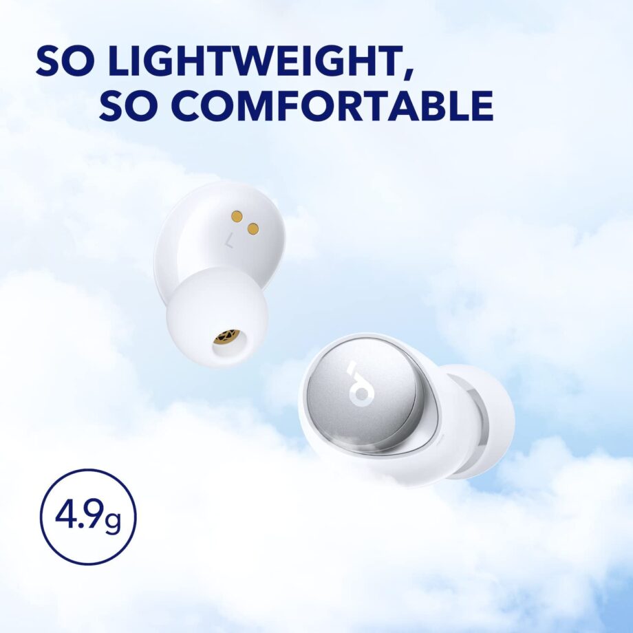 Anker Soundcore Space A40 Auto-Adjustable Active Noise Cancelling Wireless Earbuds - White
