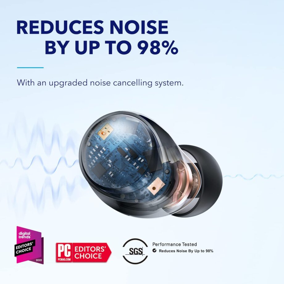 Anker Soundcore Space A40 Auto-Adjustable Active Noise Cancelling Wireless Earbuds - Black