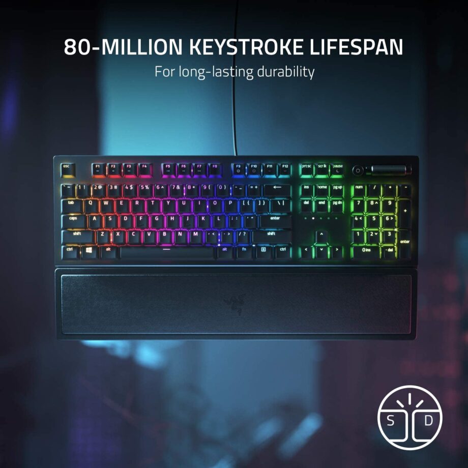 Razer BlackWidow V3 Mechanical Gaming Keyboard - Green Tactile & Clicky Switches
