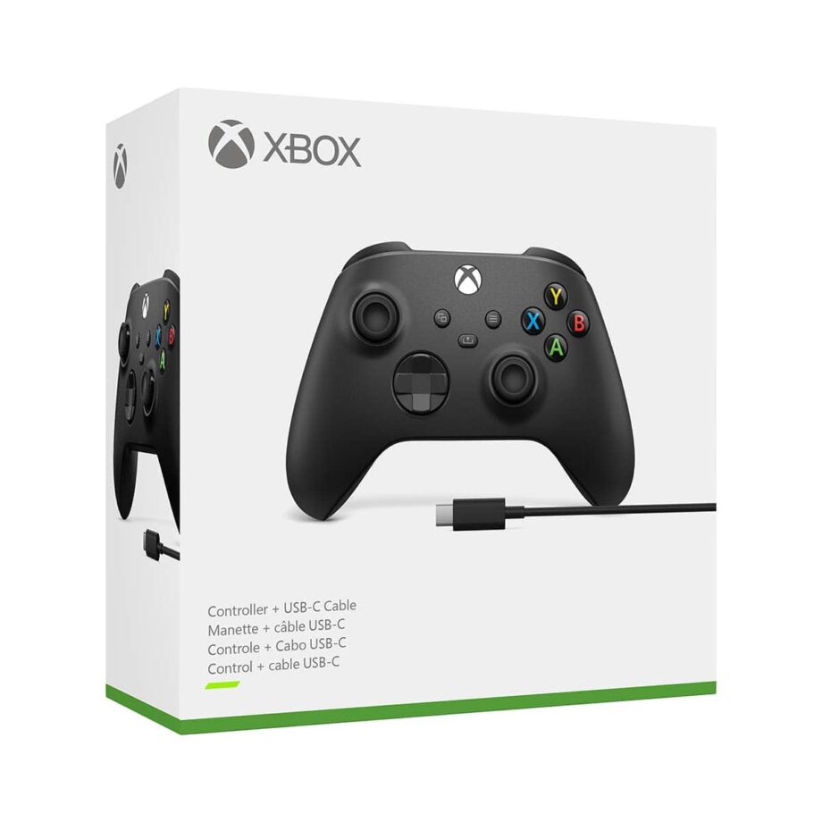 Xbox Wireless Controller + USB-C Cable – Carbon Black