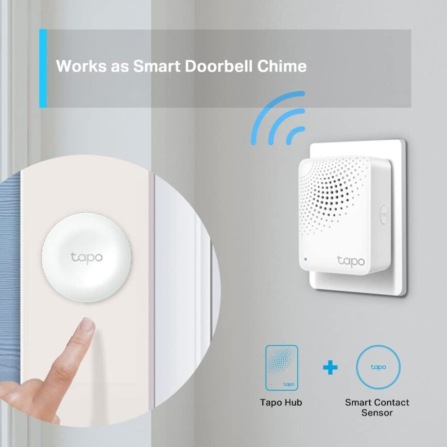TP-Link Tapo H100 Smart Hub with Chime - Connect Up to 64 Device with 19 Ringtone Options