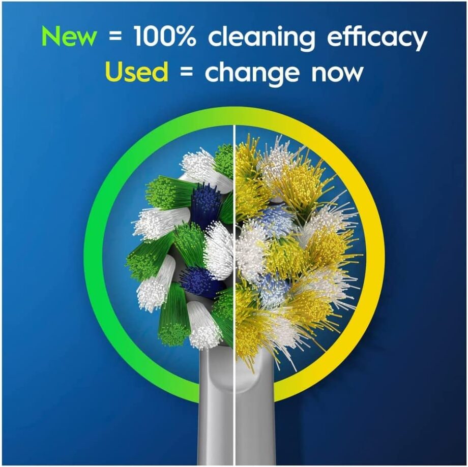 Oral-B CrossAction Electric Toothbrush Heads with CleanMaximiser Technology - White 8 Pack