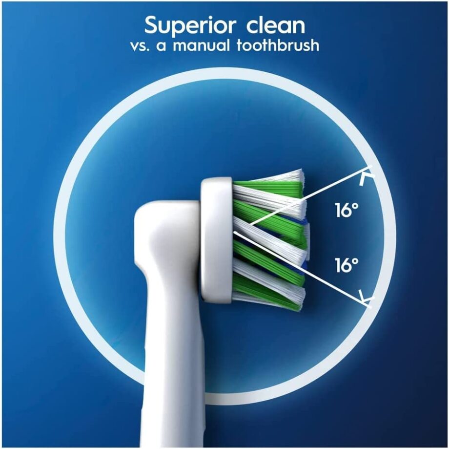 Oral-B CrossAction Electric Toothbrush Heads with CleanMaximiser Technology - White 8 Pack