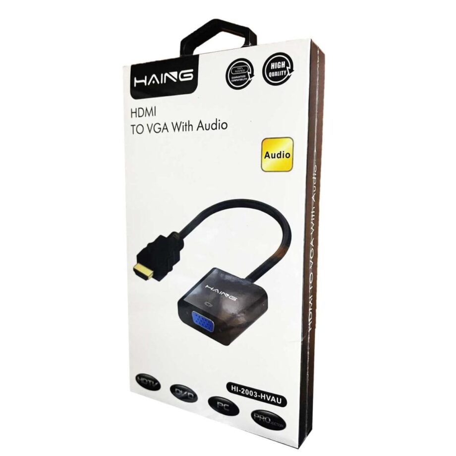 Haing HDMI to VGA Adapter with 3.5mm audio cable