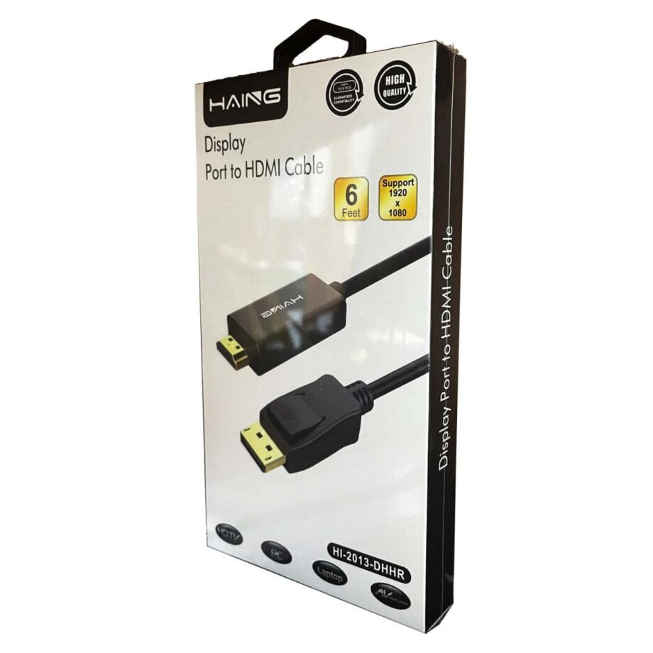 Haing DisplayPort To HDMI Cable - 1.8M