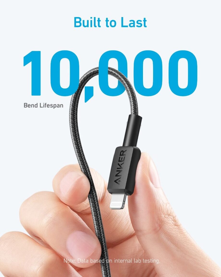 Anker Powerline 322 Braided USB C to Lightning Cable 1.8M – Black