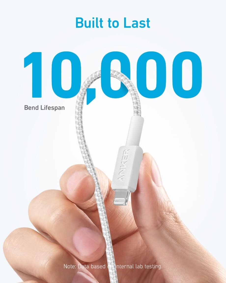 Anker Powerline 322 Braided USB C to Lightning Cable 0.9M – White