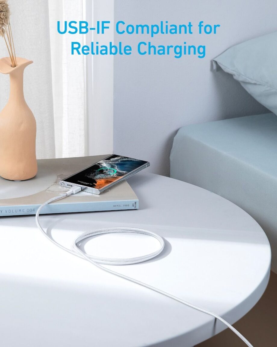 Anker Powerline 322 Braided USB C to C Cable 0.9M – White