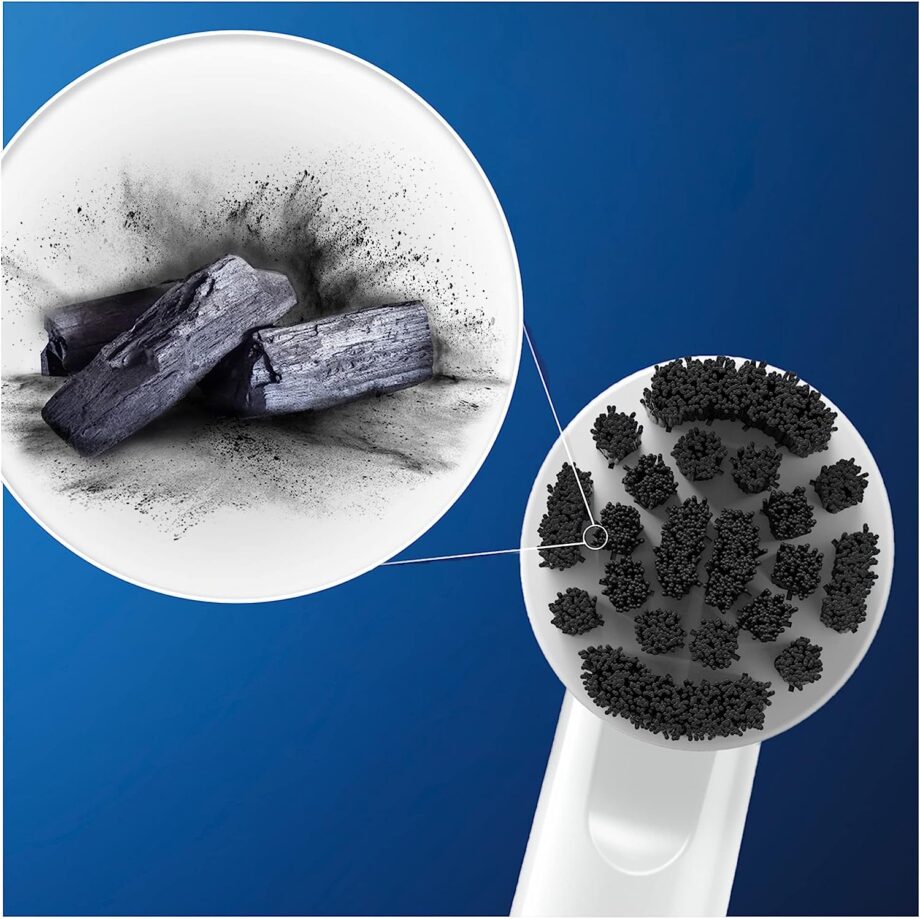 Oral-B by Braun Pro 3 3000 Electric Toothbrush with Smart Pressure Sensor & 2 Charcoal Infused Heads
