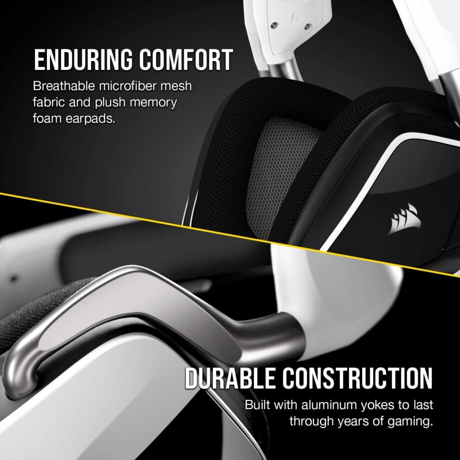 Corsair Void RGB Elite Wireless 7.1 Surround Sound Gaming Headset - White