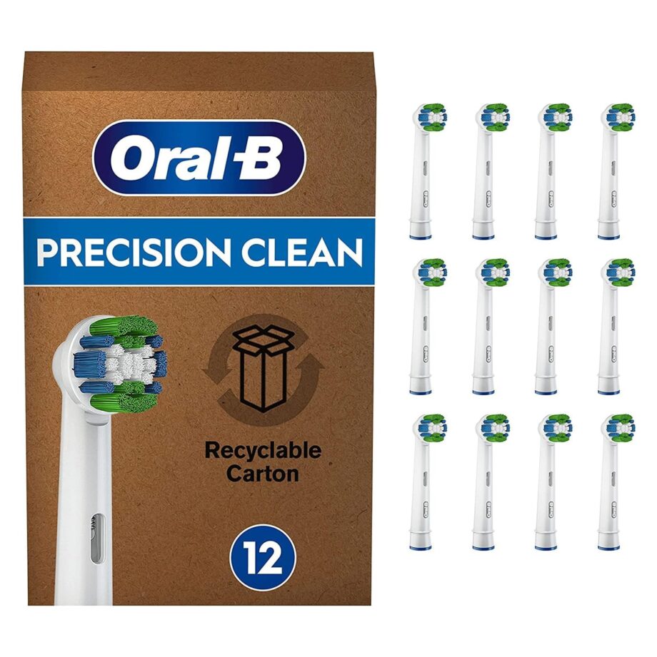 Oral-B Precision Clean Electric Toothbrush Heads with CleanMaximiser Technology - 12 Pack