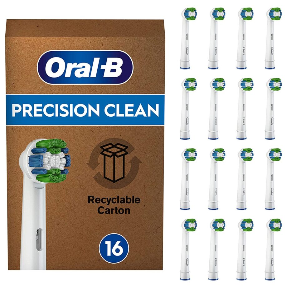 Oral-B Precision Clean Electric Toothbrush Heads with CleanMaximiser Technology - 16 Pack