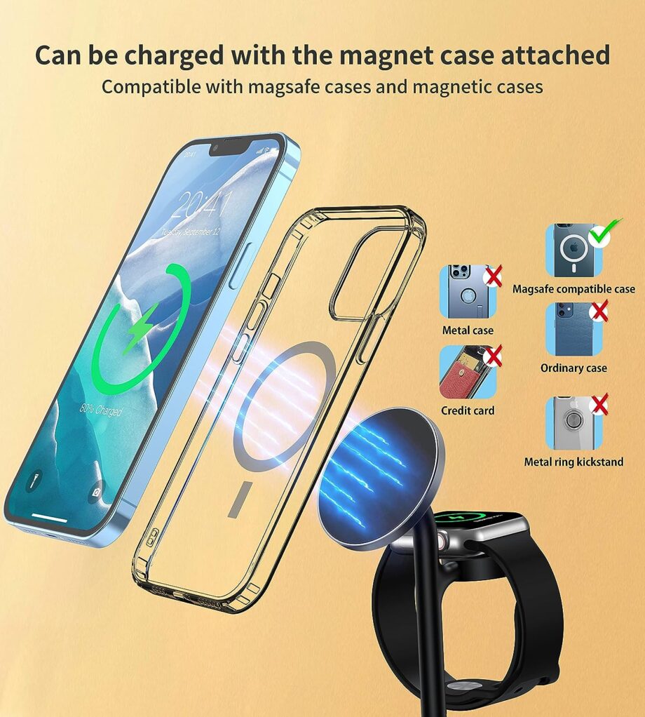 Choetech 3 in 1 Wireless Charging Station for iPhone 12, 13, 14 - Black